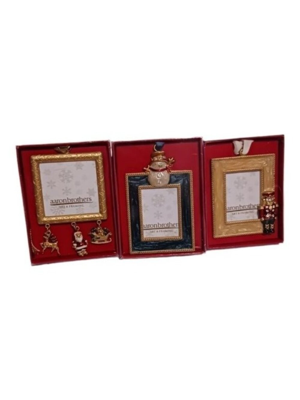 Aaron Brothers Mini Christmas Ornaments Photo Frames Set of 3